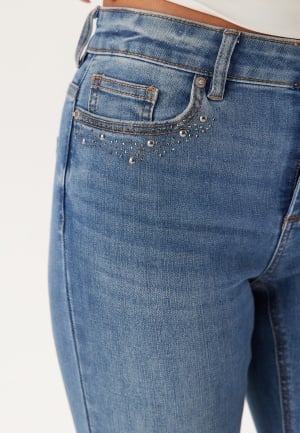 ONLY Onlwauw Mw Ank Sparkle Sk Dnm Medium Blue Denim S/32