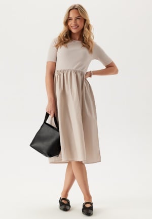 Pieces Pctonya Ss Midi Dress Silver Gray S