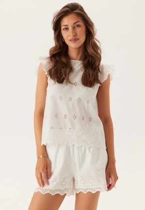 ONLY Onllou Life Emb Loose Shorts  Bright White S