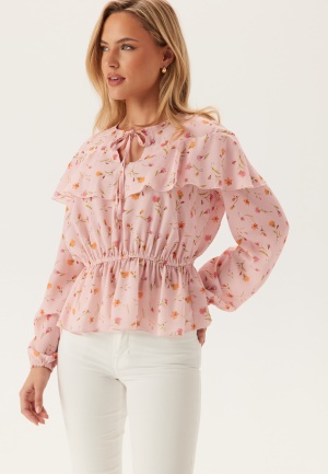 BUBBLEROOM Flounce Blouse Pink/Floral S