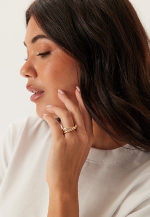 BY JOLIMA Donna Twist Ring Gold 18