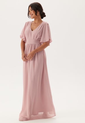 Bubbleroom Occasion Butterfly Sleeve Chiffon Gown Light pink 46