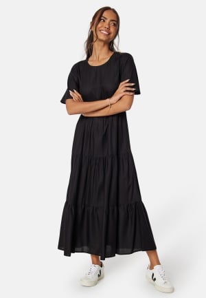 Happy Holly Butterfly Sleeve Viscose Midi Dress Black 40/42