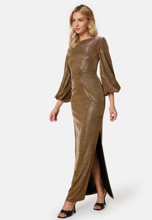 Bubbleroom Occasion Liise Sparkling Gown Gold-coloured / Black 44