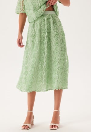 BUBBLEROOM 3D Flower Midi Skirt Dusty green M