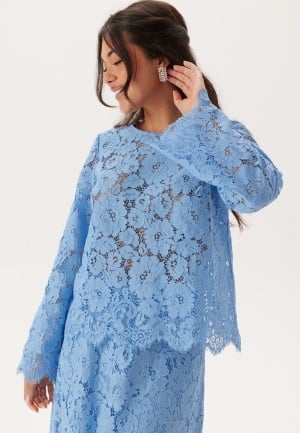 BUBBLEROOM Scalloped Edge Lace Blouse Light blue M