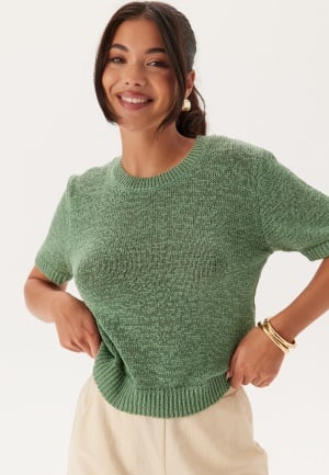 BUBBLEROOM Knitted Short Sleeve Sweater Green M