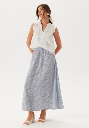 BUBBLEROOM Maxi Viscose Skirt Light blue/Patterned M