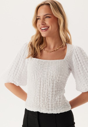 BUBBLEROOM Square Neck Volume Sleeve Top White M
