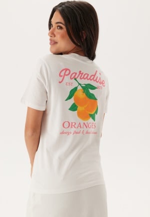 Pieces Pcsummer Ss Printed T-shirt Bright White Print:paradise Or M