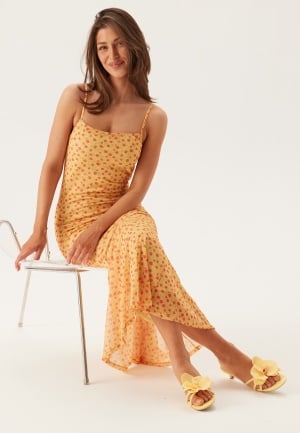 VILA Visine Ankle Strap Dress Pale Banana Aop:flower L