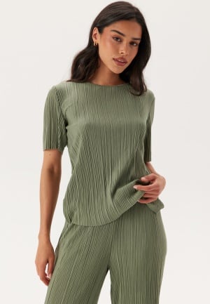 VILA Viplisa O-neck S/S Top Oil Green M