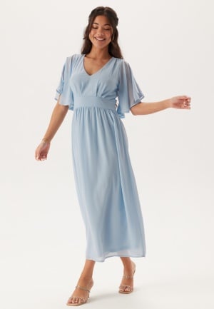 Bubbleroom Occasion Butterfly Sleeve Midi Dress Light blue 44