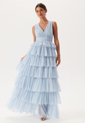 Bubbleroom Occasion Tulle Frill Gown Light blue 40