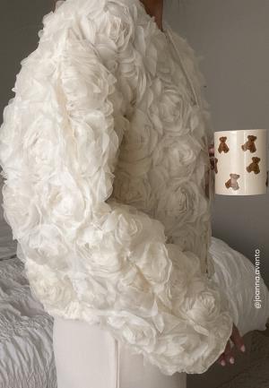 Bubbleroom Occasion Floral Short Jacket Cream L