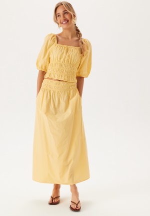 BUBBLEROOM Square Neck Smock Top Yellow L