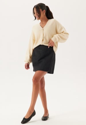 SELECTED FEMME Slflelou Hw Mini Skirt Dark Grey Detail:herringbone 40