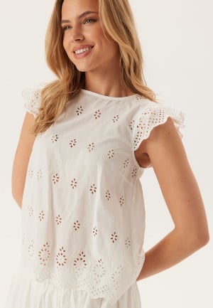 ONLY Onllou Life Emb S/S OPEN BACK  Bright White L