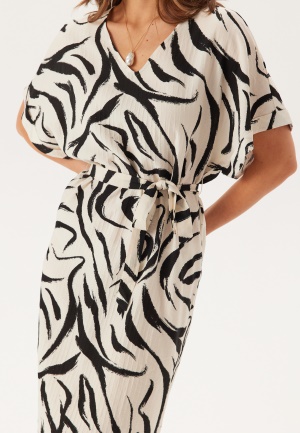 VILA Viclo V-neck 2/4 MIDI DRESS  M Birch Aop:marble Swirl 40