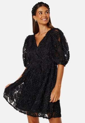 Bubbleroom Occasion 3D Puff Sleeve Dress Black L