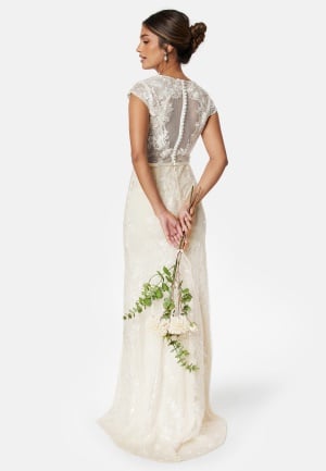 Bubbleroom Occasion Slit lace wedding Gown White 34