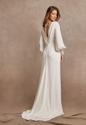 Bubbleroom Occasion Waterfall Back Satin Wedding Gown White 38