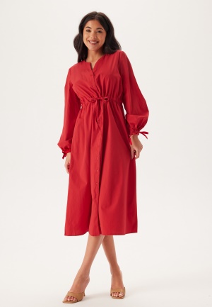 BUBBLEROOM Drawstring Cotton Dress Red XL