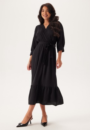 BUBBLEROOM Puff Sleeve Structured Dress  Black XL