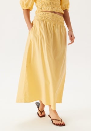 BUBBLEROOM Smock Waist Maxi Skirt Yellow XL