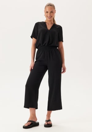 BUBBLEROOM Smock Waist Ankle Trousers Black XL
