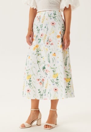 VILA Vicapro Hw Midi Skirt Cloud Dancer Aop:flowers 42