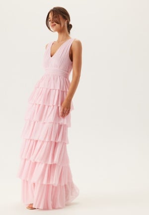 Bubbleroom Occasion Tulle Frill Gown Light pink 42