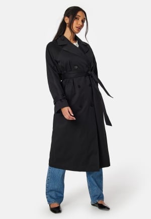 BUBBLEROOM Belted Midi Trenchcoat Black 44