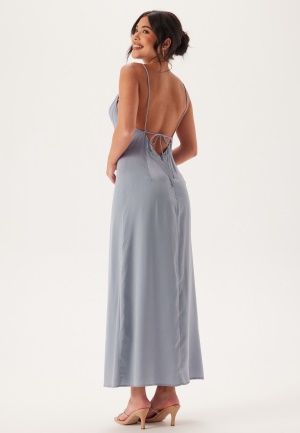 Bubbleroom Occasion Waterfall Satin Ankle dress Light blue 44