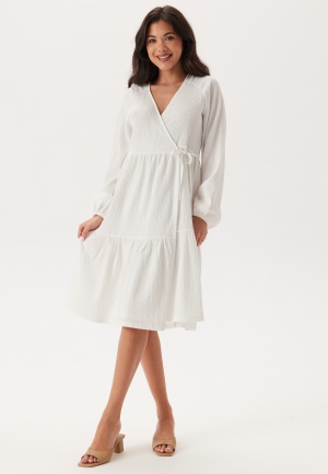 Happy Holly Jersey Structure Wrap Dress White 52/54