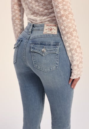 True Religion Becca Mid Rise Bootcut Flap Peak Spot 23