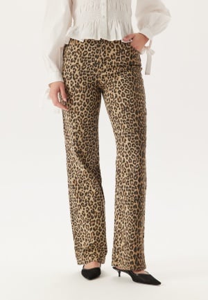 Pieces Pcsalume Hw Straight Denim Jea White Pepper Aop:leo 32