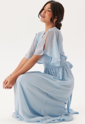 Bubbleroom Occasion Butterfly Sleeve Chiffon Gown Light blue 54