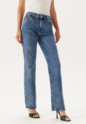 Pieces Pckelly Mw Straight Jeans Medium Blue Denim 32/32