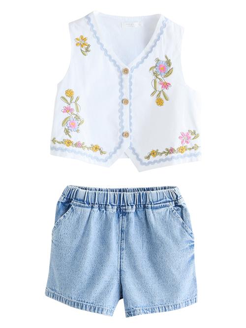 Next Sæt  blue denim / oliven / lys pink / hvid