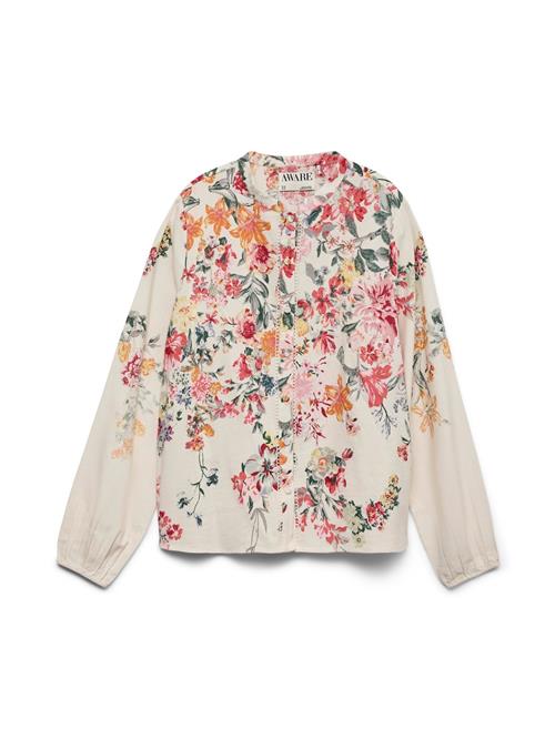 VERO MODA Bluse 'VMKristin'  sand / mørkegrøn / mørkeorange / mørkerød