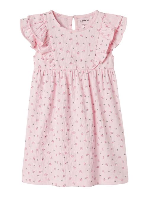 NAME IT Kjole  mørkegrøn / pink / lyserød