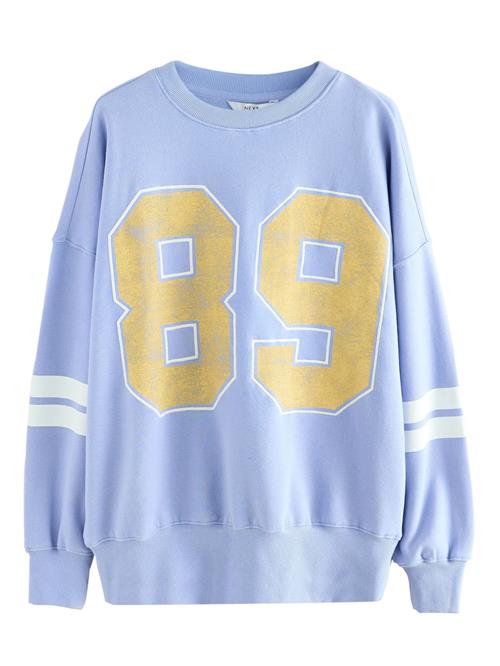Se Next Sweatshirt 'Nummer 89'  dueblå / citron / offwhite ved About You