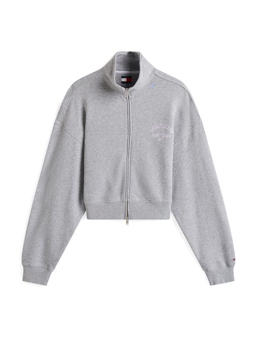 Tommy Jeans Sweatjakke  grå-meleret / lilla / hvid