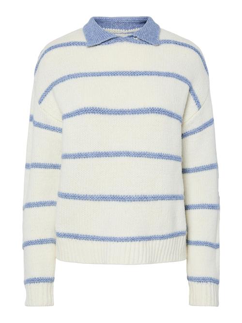 PIECES Pullover  blå / hvid