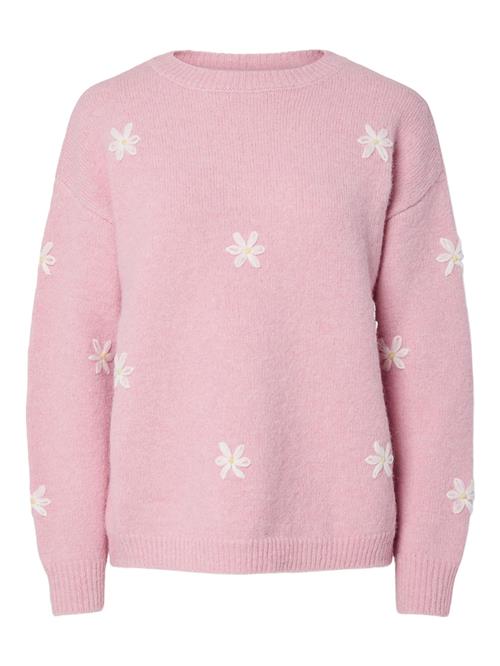 PIECES Pullover i overstørrelse 'PCFine'  gul / lyserød / hvid