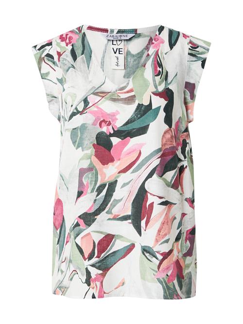 ZABAIONE Bluse 'Pa44ri'  gran / abrikos / mørkerød / hvid