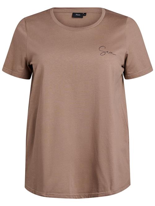 Zizzi Shirts 'Vevelyn'  brun / mørkebrun