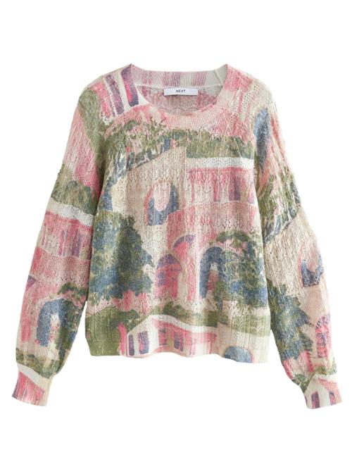 Next Pullover  beige / oliven / petroleum / lyserød