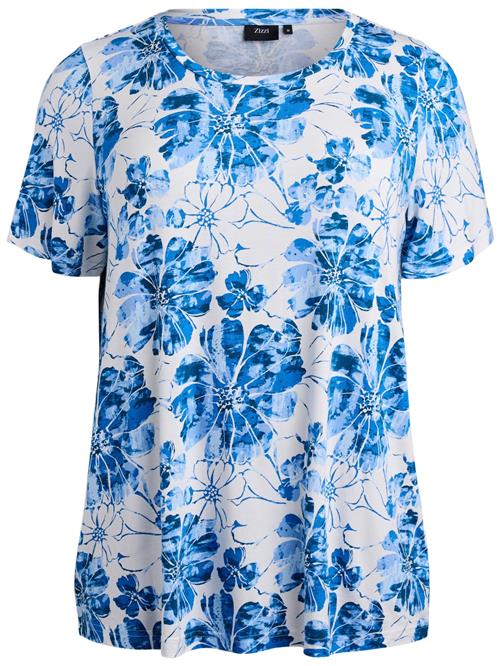 Zizzi Shirts 'Vmalis'  royalblå / himmelblå / hvid